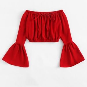 Red bubble crop top $19